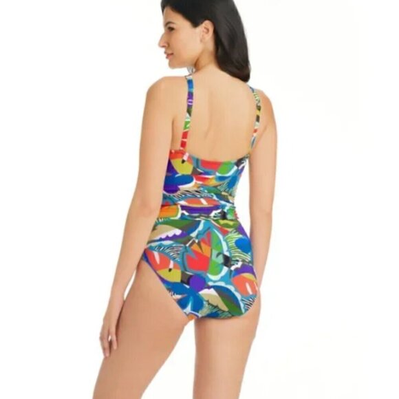 New! Bleu Rod Beattie High Neck Keyhole One-Piece Swimsuit - Picture 8 of 9